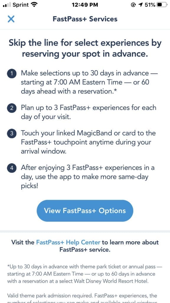 Walt Disney World's My Disney Experience app