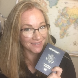 Kimberly Brownlee with Passport 