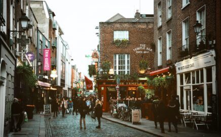 Street outside Temple Bar Dublin Ireland